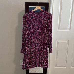 Pink and Black Heart Patterned Women's Dress